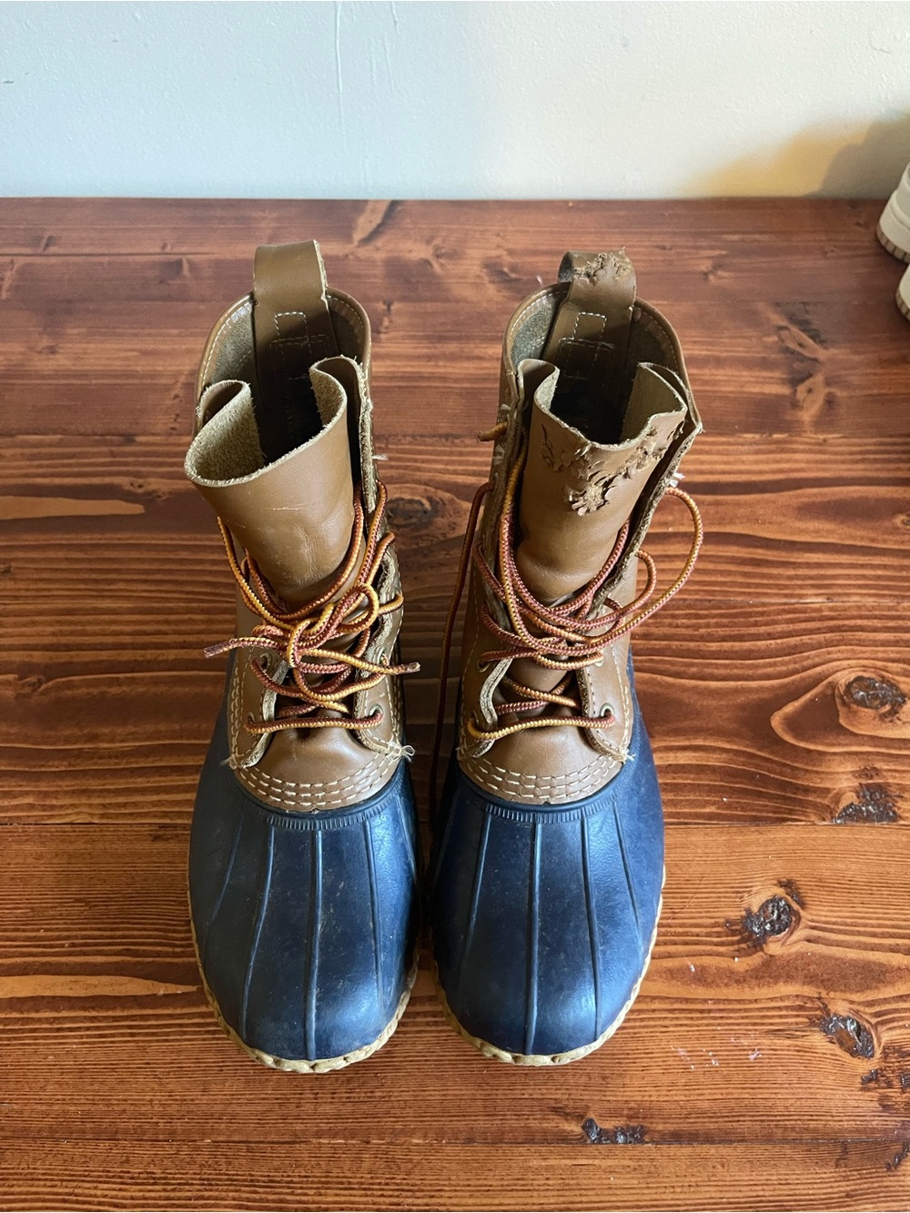 L.L. Bean Women's Brown Leather & Black Rubber Duck Boots